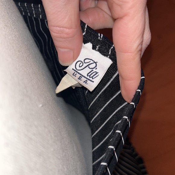 Pia, black, pinstripe, halter top jump suit. Size Large. - Picture 5 of 5